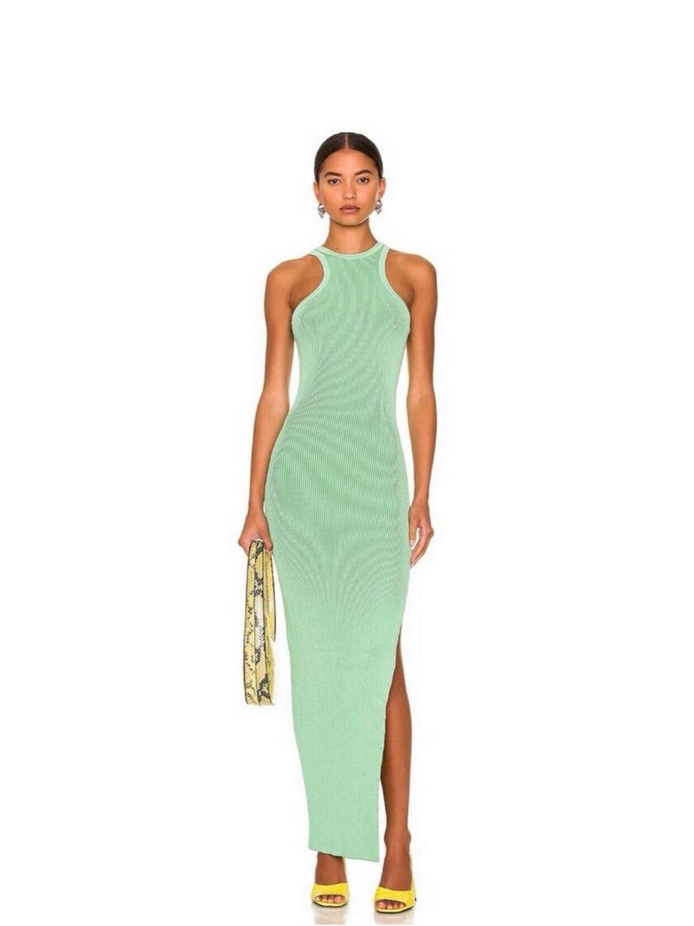 SER.O.YA Mint Green Sleeveless Ribbed Maxi Dress